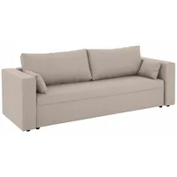 Home Affaire 3-Sitzer HOME AFFAIRE "Pur", beige, B:227cm H:87cm T:85cm, Struktur (100% Polyester);100% Polyester Melrose;Luxus-Microfaser Nubuk (100% Polyester), Sofas, wahlweise mit Bettfunktion