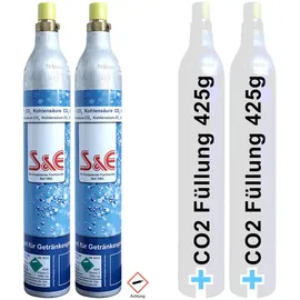 Cago 2 x CO2 Zylinder + 2 Füllung