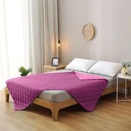 Wometo Sommerbett, lila Textil, 135x200 cm, OEKO-TEX Schlaftextilien, Bettdecken