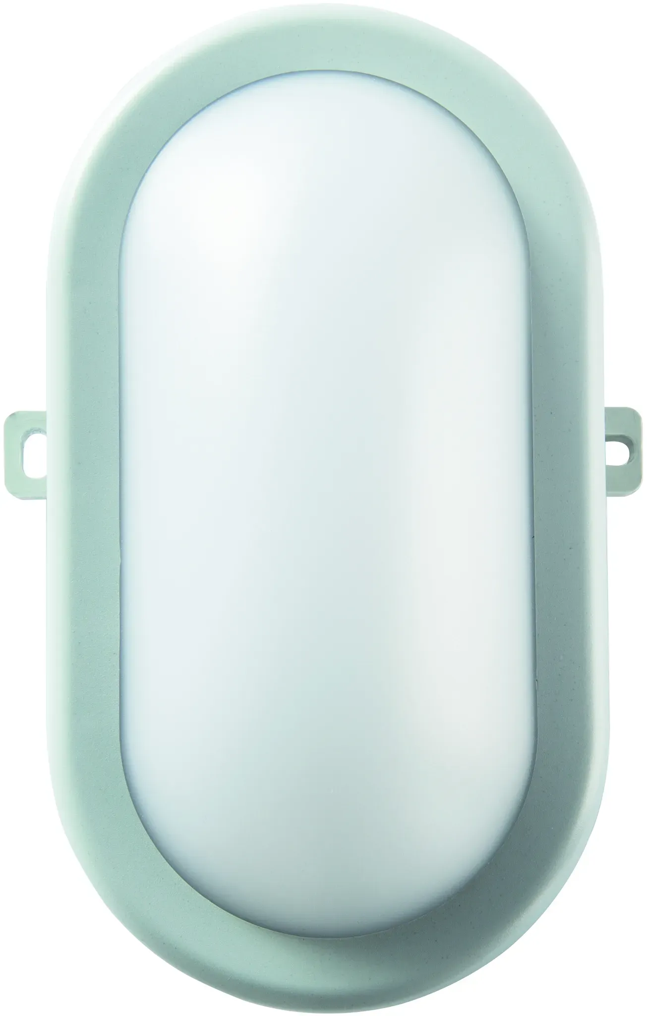 Heitronic 500746 Wand-/ Deckenleuchte BODRUM, oval, 10 W, 4000 K, IP54, oval, lichtgrau