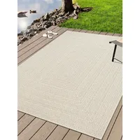 The CarPET Kansas beige Creme, B:60cm H:10mm L:180cm, Polypropylen, Teppiche, Outdoorteppich, moderner robuster In und Outdoor Teppich Jute Look