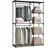Songmics Garderobenständer 124 x 43 x 182 cm Taupe