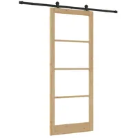 vidaXL Haustür Schiebetür ORKDAL Natur 93 x 232 cm Massivholz Kiefer und Glas (1-St) beige