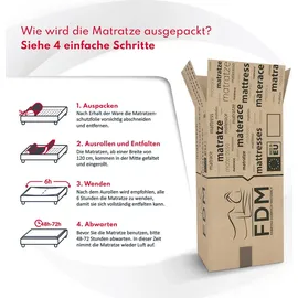 Fdm Voyager Matratze 80x200 cm Taschenfederkern Höhe 24 cm Härtegrad H3 H4 7-Liegezonen Öko-Tex Allergikergeeignet Jersey Bezug Waschbar Kokosfaser-Einlage