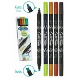 ONLINE USV-Systeme ONLINE® Calli.Twin Double Fresh Brush-Pens farbsortiert, 5 St.