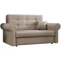 Mirjan24 Schlafsofa Viva Silver II mit Bettkasten, 2 Sitzer Polstersofa mit abgerundete Armlehnen, Sofa mit Schlaffunktion, Sofagarnitur inkl. Kissen, Bettsofa, Wohnlandschaft (Mono 232)