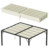 Eikuavons Ersatzdach für Pavillon 238x259 cm, Cremeweiß, Pavillon Dachplane aus Polyester mit PA-Beschichtung, UV-beständig, Ersatz-Pavillondach... - Weiß