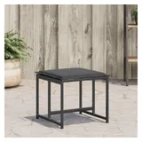 vidaXL Gartenhocker mit Kissen 44,5 x 43,9 x 27 cm schwarz 4 St.