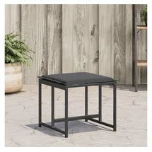 vidaXL Gartenhocker mit Kissen 44,5 x 43,9 x 27 cm schwarz 4 St.