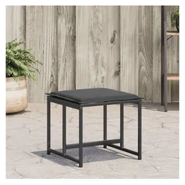 vidaXL Gartenhocker mit Kissen 44,5 x 43,9 x 27 cm schwarz 4 St.