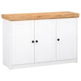 Homestyle4u 2229 Kommode Sideboard Eiche Matt Weiß Holz Massiv Schrank Mit Fächern Highboard Anrichte