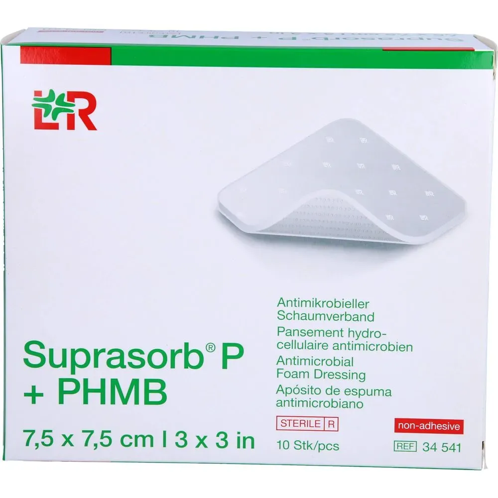 SUPRASORB P+PHMB Schaumverband 7,5x7,5 cm 10 St