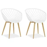 Homestyle4u Gartenstuhl Kunststoff weiß 2er Set