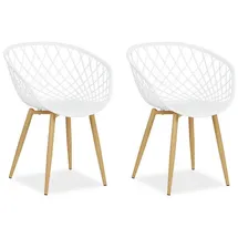 Homestyle4u Gartenstuhl Kunststoff weiß 2er Set