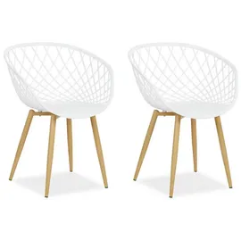 Homestyle4u Gartenstuhl Kunststoff weiß 2er Set