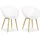 Homestyle4u Gartenstuhl Kunststoff weiß 2er Set