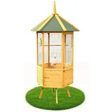 Mucola - Vogelvoliere Voliere Vogelkäfig xxl 6-Eck Vogelhaus Vogel Käfig Haus Holz