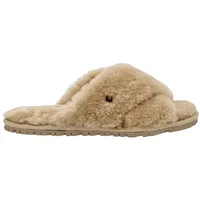 Vanuba Handgemacht Lammfell Hausschuhe Damen Slippers - Hauspantoffeln - Kuschel Pantoffeln Damen Plüsch Pantoletten - Flache Slippers für Drinnen 39 Beige - 39 EU