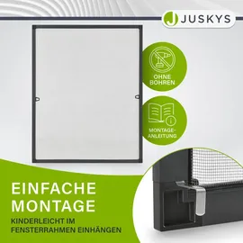 Juskys Fliegenschutzgitter mit Aluminiumrahmen 100 x 120 cm anthrazit