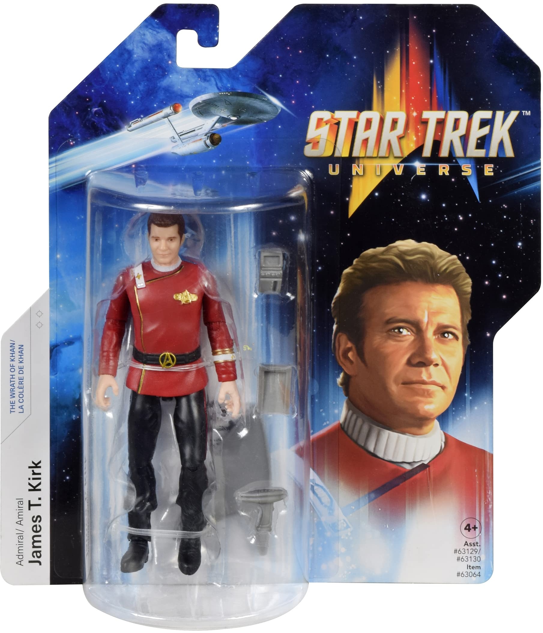 BANDAI Star Trek Figur Captain James T. Kirk | 12,7 cm Captain Kirk Star Trek Wrath of Khan Actionfigur | Star Trek The Wrath of Khan Spielzeug Gelenkfigur | Star Trek Geschenke und Star Trek