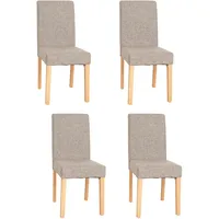 Mendler 4er-Set Esszimmerstuhl Stuhl Küchenstuhl Littau ~ Textil, grau,