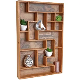 MCW Setzkasten Wandregal 70 x 45 x 8 cm Braun