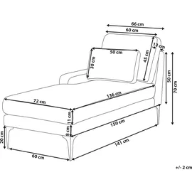 Beliani Rechtsseitige Chaiselounge EWRON Bouclé Sandbeige
