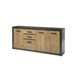 Sideboard  Balerma , grau , Maße (cm): B: 198 H: 88 T: 42