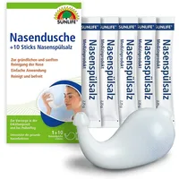 SUNLIFE Nasendusche + Nasenspülsalz zur Reinigung und Befeuchtung der Nase 10Stk