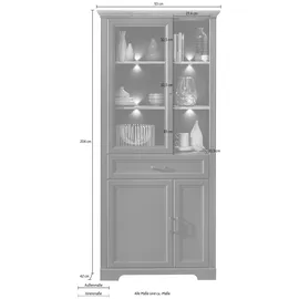 Innostyle Vitrine »Jasmin«, inklusive Beleuchtung grau