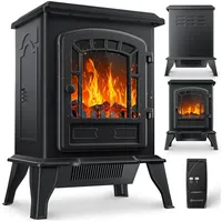 KESSER Elektrokamin 2 in 1, Heizfunktion, 3D Kaminfeuer-Effekt, mit zwei Heizstufen, Sicherheitsabschaltung, Thermostat Regler schwarz