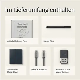 reMarkable Paper Pure – Tablet, Marker Plus und Sleeve Folio, Wüstenrosa