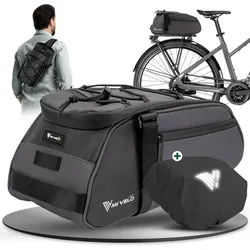 Gepäckträgertasche mit 3in1 Funktion aus recyceltem Material "Neo" - Schwarz - Gepäckträgertaschen,Neu