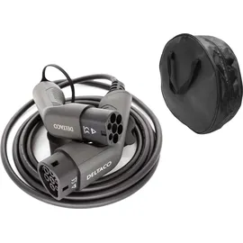 deltaco EV-Ladekabel + Tasche, Typ2 auf Typ2, 16 A, 11 kW, 3-phasig 7m