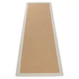 carpetfine Sisalteppich Läufer erhältlich", beige Creme | Rutschfester Flachgewebe Teppichläufer Uni aus Naturfasern für Wohnzimmer