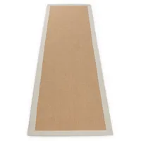 carpetfine Sisalteppich Läufer erhältlich", beige Creme | Rutschfester Flachgewebe Teppichläufer Uni aus Naturfasern für Wohnzimmer