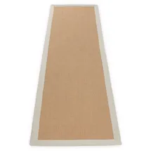 carpetfine Sisalteppich Läufer erhältlich", beige Creme | Rutschfester Flachgewebe Teppichläufer Uni aus Naturfasern für Wohnzimmer