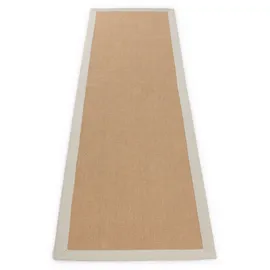 carpetfine Sisalteppich Läufer erhältlich", beige Creme | Rutschfester Flachgewebe Teppichläufer Uni aus Naturfasern für Wohnzimmer