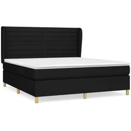 vidaXL Boxspringbett mit Matratze Schwarz 180x200 cm Stoff
