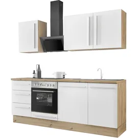 kochstation Küchenzeile KS-Florida 220 cm weiß