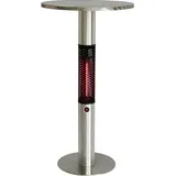 Jet-Line Stehtisch Heiztisch 110 x 60 cm CAPELLA Silber elektrisch Wärme für Terrasse Garten Balkon Terrassenstrahler Heizung Heizpilz - Silber