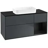 Villeroy & Boch Finion Waschtischunterschrank G712PDHG 120x60,3x50,1cm, Regal rechts Black matt lacquer, Midnight Blue Matt Lacquer