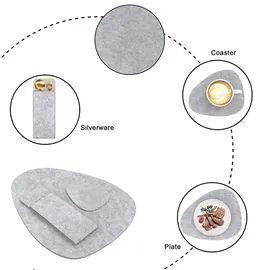 Intirilife Filzunterseter-Set, Grau - Tischdeckchen 43 x 33 cm Wohntextilien, Tischwäsche, Untersetzer