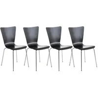 TPFLiving Besucherstuhl, Schwarz, Holz, 43x84x50 cm, Arbeitszimmer, Besucherstühle
