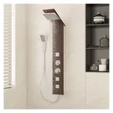 vidaXL Duschpaneel-System Glas Braun
