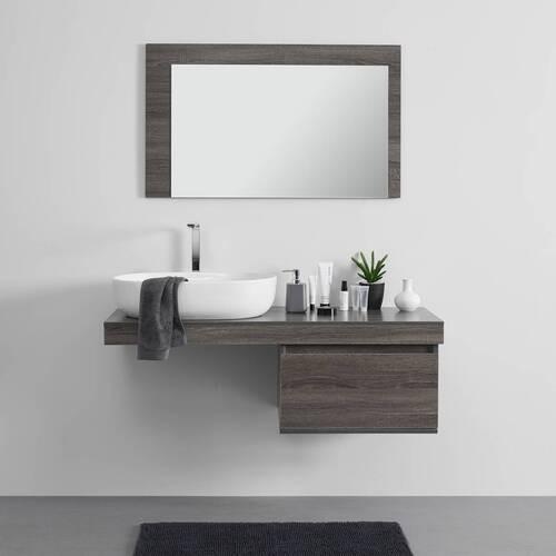 Waschtisch Domenico Grau mit Waschbecken & Spiegel