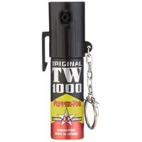 TW1000 Abwehrspray Mini Pfefferspray Breitstrahl mit Schlüsselanhänger, 15 ml