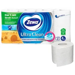 Zewa Toilettenpapier Ultra Clean 4-lagig, 8 Rollen