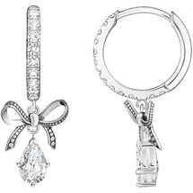 Thomas Sabo Creolen mit Schleifen-Anhänger mit Zirkonia (synth.), 82713844-0 silberfarben-weiß -