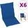 vidaXL Gartenstuhlauflagen 100 x 50 x 3 cm blau 6 St.